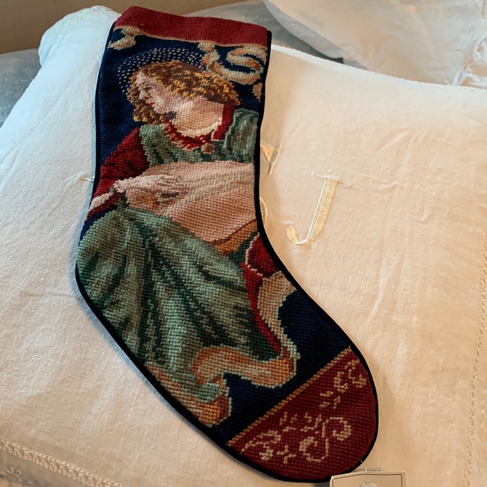 Holiday Needlepoint Christmas stocking